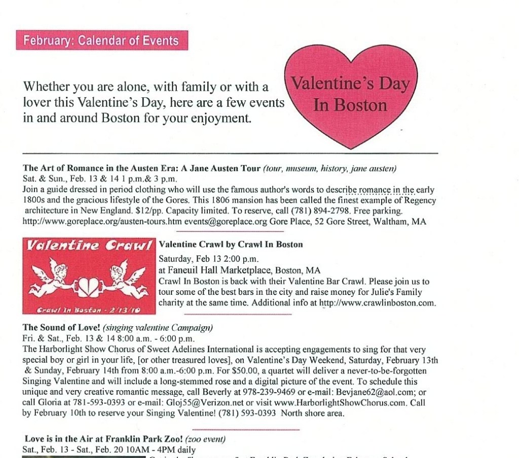 Massachusetts Singles Magazine mentioned Crawl In Boston