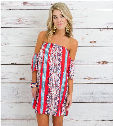 red, white blue dress